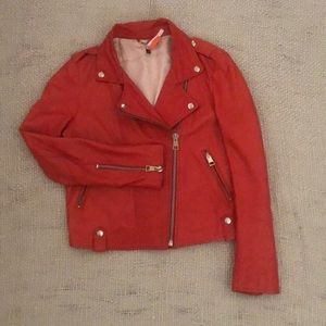 Burnt orange buttery leather jacket